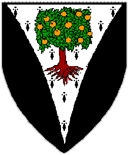 Ermine, chaussé-ployé sable, an orange tree eradicated proper
